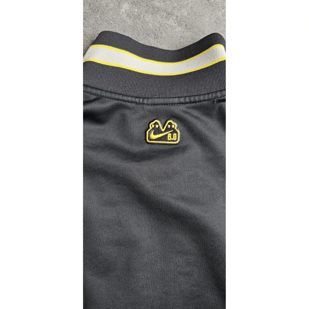Nike 6.0 SB Varsity Jacket Jock Mens Medium Black Yellow Gray Sports